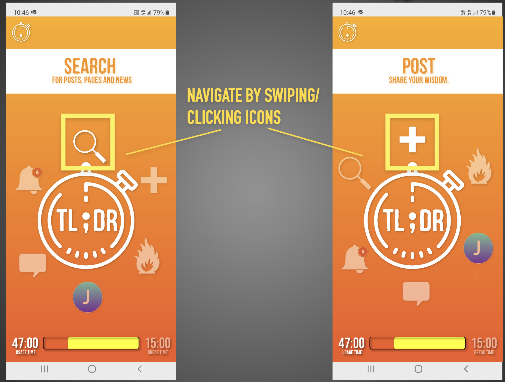 Mobile prototype about TL;DR